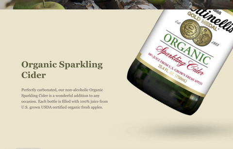 Organic sparkling cider non alcohol, minuman yang digunakan untuk bersulang oleh Presiden Prabowo pada jamuan makan malam dengan Presiden Macron. Foto: Dok. Istimewa