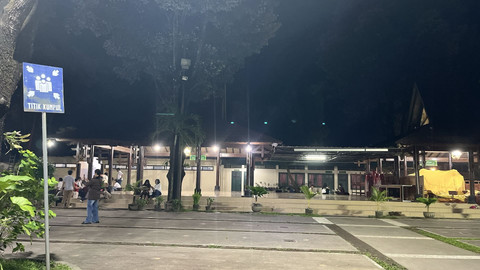 Suasana malam hari di Gereja HKTY Ganjuran, Bantul. Foto: Resti Damayanti/Pandangan Jogja