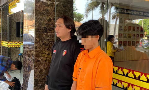 Pelaku yang berhasil diamankan. | Foto: Sinta Yuliana/Lampung Geh