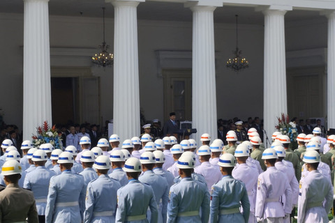 Presiden Prabowo Subianto menghadiri upacara Hari Lahir Pancasila di Gedung Pancasila Kemlu RI, Jakarta, Senin (2/6/2025). Foto: Luthfi Humam/kumparan