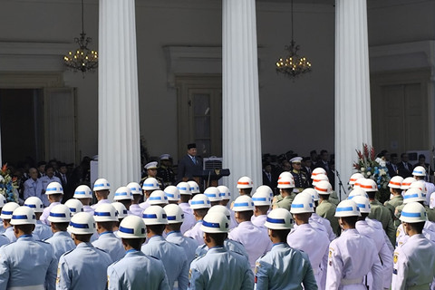 Presiden Prabowo Subianto menghadiri upacara Hari Lahir Pancasila di Gedung Pancasila Kemlu RI, Jakarta, Senin (2/6/2025). Foto: Luthfi Humam/kumparan