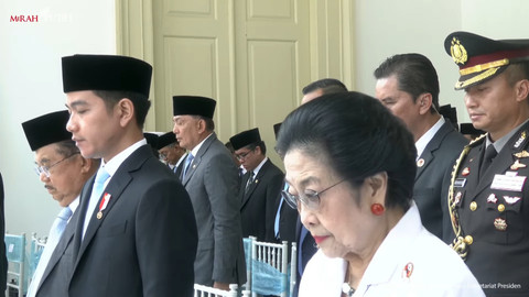 Presiden Kelima Megawati Soekarnoputri menghadiri upacara Hari Lahir Pancasila di Gedung Pancasila Kemlu RI, Jakarta, Senin (2/6/2025). Foto: Youtube/Sekretariat Presiden