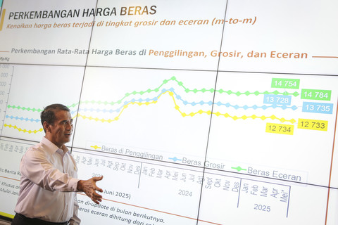 Menteri Pertanian Andi Amran Sulaiman menyampaikan keterangan saat konferensi pers di Kementerian Pertanian, Jakarta, Selasa (3/6/2025). Foto: Asprilla Dwi Adha/Antara Foto
