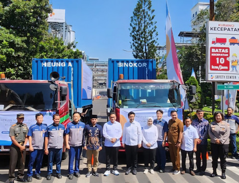 PT Cheil Jedang Indonesia (CJI) saat melepas pengiriman produk ekspor L-Tryptophan ke 350 ribu ton di Kabupaten Pasuruan, Jawa Timur, pada Selasa (3/6). Foto: dok. PT CJI