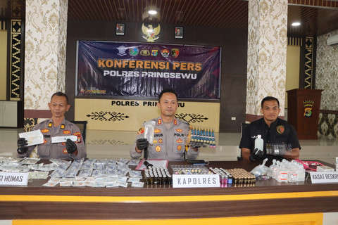 Barang bukti yang berhasil diamankan. | Foto: Dok Humas Polres Pringsewu