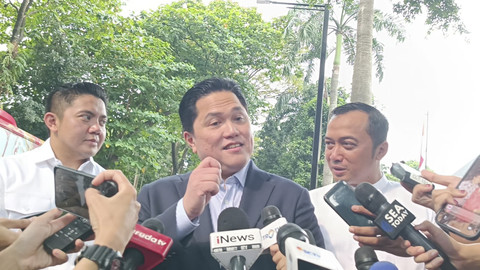Ketua Umum PSSI Erick Thohir di kediaman pribadi Presiden Prabowo di Jl. Kertanegara no. IV, Kebayoran Baru, Jakarta Selatan, Jumat (6/6/2025). Foto: Zamachsyari/kumparan