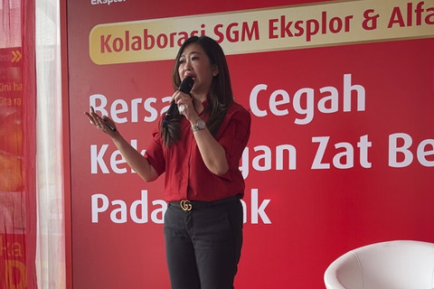 Dokter Spesialis Anak, dr. Melia Yunita, MSc, SpA dalam program "Alfamart Sahabat Generasi Maju bersama SGM Eksplor" di Tangerang, Rabu (4/6/2025). Foto: Eka Nurjanah/kumparan