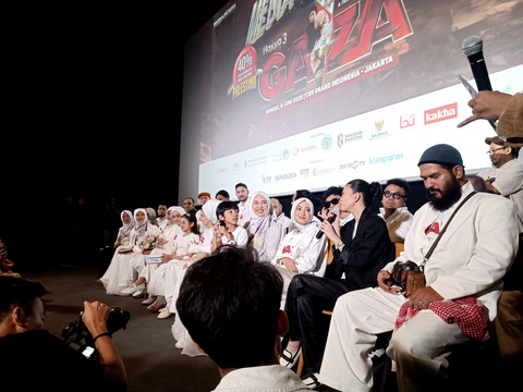 Konferensi pers film Hayya 3: Gaza, CGV Grand Indonesia, Jakarta Pusat, Minggu (8/6/2025). Foto: Giovanni/kumparan
