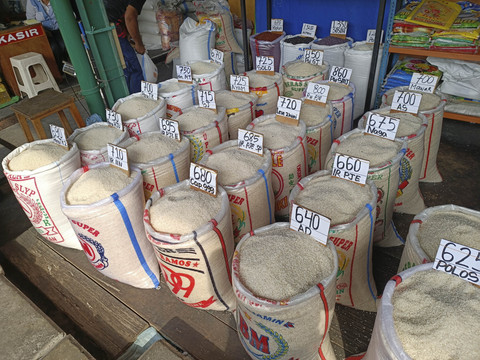 Beras Premium dan Medium di Pasar Induk Beras Cipinang (PIBC), Jakarta Timur. Senin (9/6/2025). Foto: Muhammad Fhandra Hardiyon/kumparan