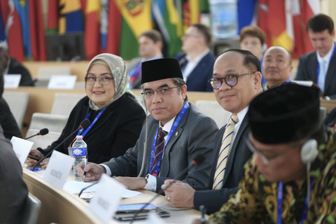 Menaker Yassierli menghadiri International Labour Conference (ILC) ke-113 di Jenewa, Swiss, Senin (9/6/2025). Foto: Kemnaker RI