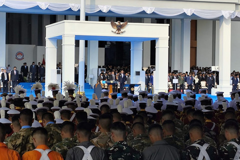Suasana acara peresmian Kampus Bhineka Tunggal Ika Universitas Pertahanan (Unhan) di Sentul, Bogor, Rabu (11/6/2025). Foto: Luthfi Humam/kumparan