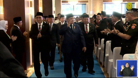 Presiden Prabowo Subianto hadiri acara pengukuhan hakim di Mahkamah Agung (MA) Jakarta pada Kamis (12/6/2025). Foto: Youtube/Sekretariat Presiden