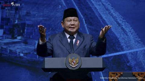 Presiden RI Prabowo Subianto pada peresmian penutupan Konferensi Internasional Infrastruktur Tahun 2025 di JCC Senayan, Jakarta, pada Kamis (12/6/2025).  Foto: YouTube/Sekretariat Presiden