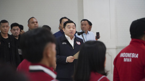 Tommy Paulus Hermawan Ketua Umum PB Pertacami saat pelepasan atlet PB Pertacami di Kementerian Pemuda dan Olahraga, Jakarta, Kamis (12/6/2025).  Foto: Dok. Istimewa