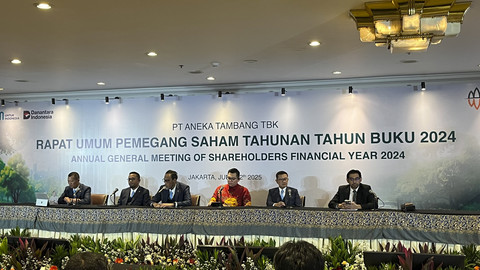 Konferensi pers Rapat Umum Pemegang Saham Tahunan (RUPST) PT Antam (Pe... </div>
<div class=