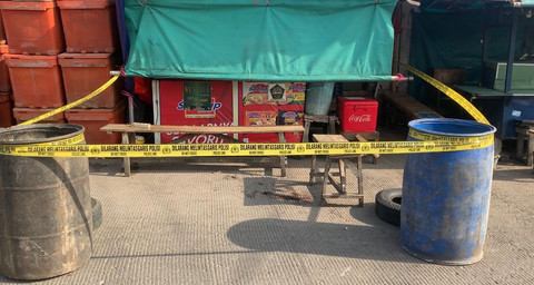 TKP penusukan di Muara Angke, Jakarta Utara, Jumat (13/6). Foto: Dok. Istimewa
