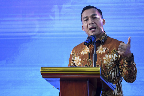 Menteri Kependudukan dan Pembangunan Keluarga/Kepala BKKBN Wihaji memberikan sambutan saat perayaan HUT ke-15 Generasi Berencana (Genre) Indonesia di Antara Heritage Center, Jakarta, Jumat (13/6/2025). Foto: Hafidz Mubarak A/ ANTARA FOTO