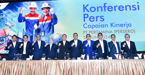 Konferensi Pers Laporan Rapat Umum Pemegang Saham (RUPS) Tahun Buku 2024 di Grha Pertamina, Jumat (13/6). Foto: dok. Pertamina