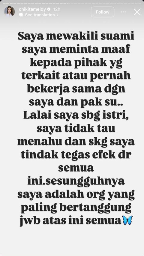 IG Story Chikita Meidy