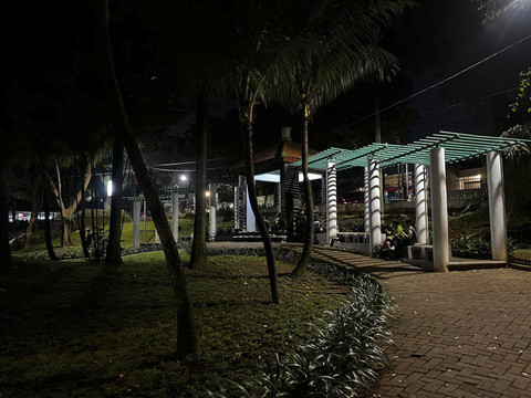 Suasana malam hari di Taman Langsat, Jakarta Selatan, Minggu (15/6/2025). Foto: Rayyan Farhansyah/kumparan