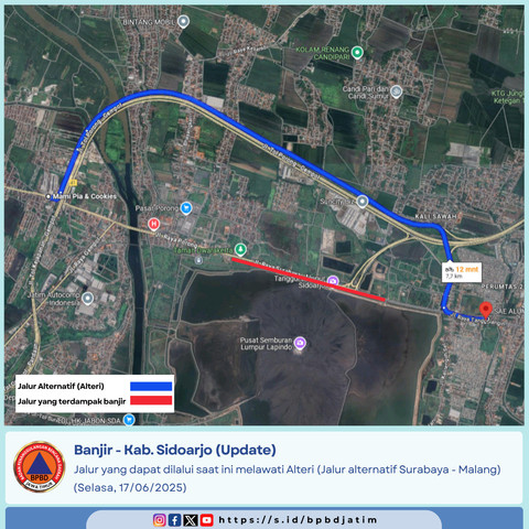 Jalur alternatif. Dok BPBD Jatim