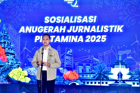 VP Corporate Communication PT Pertamina (Persero) Fadjar Djoko Santoso pada sosialisasi Anugerah Jurnalistik Pertamina (AJP) 2025 di Jakarta pada Selasa, (17/6). Foto: Dok. Pertamina