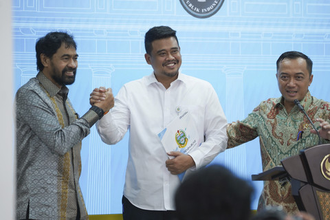 Keterangan pers penyelesaian permasalahan empat Pulau di Perbatasan Prov. Aceh dan Sumut di Istana Negara, Selasa (17/6/2025). Foto: Pemprov Sumut