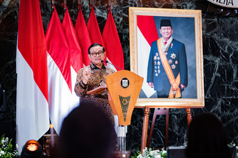 Gubernur DKI Jakarta Pramono Anung pada acara Gala Dinner dan Pemberian Penghargaan Wajib Pajak Tahun 2025 di Balai Agung, Balai Kota DKI Jakarta, Selasa (17/6). Foto: Dok. Istimewa