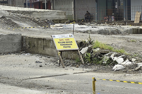 Kawasan proyek flyover Nurtanio, Kota Bandung, Rabu (18/6/2025). Foto: Alya Zahra/kumparan 