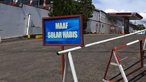 Ilustrasi BBM jenis solar habis.