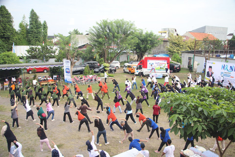 Senam Guyub Bersih Narkoba di halaman Kantor BNNK Yogyakarta, Jumat (20/6). Foto: Dok. BNNP DIY