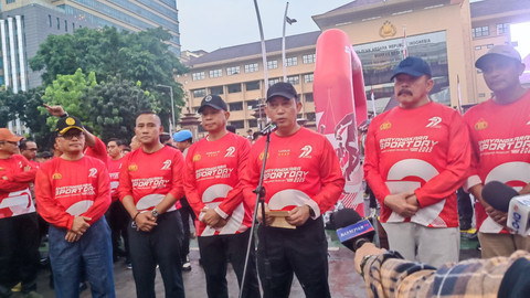 Kapolri Jenderal Listyo Sigit Prabowo, Panglima TNI Jenderal Agus Subiyanto, Jaksa Agung ST Burhanudin, Ketua KPK Setyo Budiyanto, Kepala BNPT Komjen Eddy Hartono, Wamenkum Edward Omar Sharif Hiariej dalam acara Bhayangkara Sportday, Sabtu (21/6). Foto: Thomas Bosco/kumparan