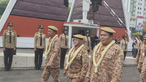 Penyambutan kepala daerah untuk menjalani retreat gelombang II, di IPDN, Kabupaten Sumedang, Jawa Barat, Minggu (22/6/2025). Foto: Alya Zahra/kumparan