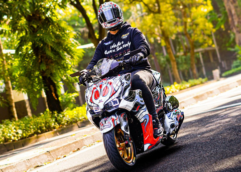 Pengguna Yamaha Aerox. Foto: YIMM