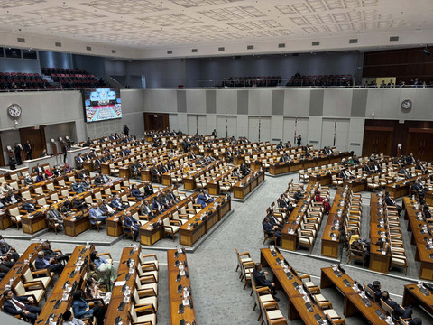 Suasana Rapat Paripurna DPR RI pembukaan masa sidang IV tahun 2024-2025 di Kompleks Parlemen Senayan, Jakarta pada Selasa (24/6/2025). Foto: Abid Raihan/kumparan