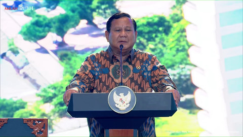 Presiden Prabowo Subianto memberikan sambutan saat meresmikan KEK Sanur dan Bali International Hospital di Denpasar, Bali, Rabu (25/6/2025). Foto: Youtube/Sekretariat Presiden