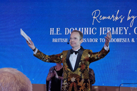 Duta Besar Inggris untuk RI Dominic Jermey saat acara ulang tahun Raja Charles III yang bertajuk 'Royal Summer Soiree' di Jakarta, Rabu (25/6/2025). Foto: Nadia Riso/kumparan