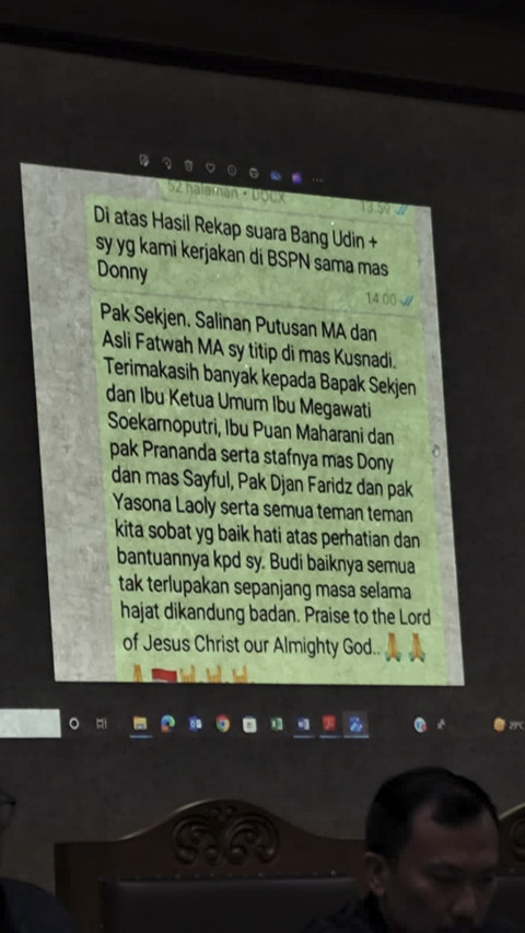 Bukti chat dari Harun Masiku yang dikirim ke Sekjen PDIP Hasto Kristiyanto. Foto: Jonathan Devin/kumparan