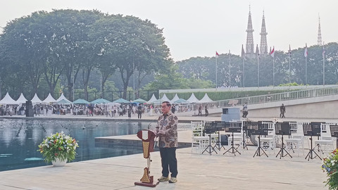 Gubernur Jakarta Pramono Anung di Lapangan Banteng, Jakpus, Jumat (27/6). Foto: Thomas Bosco/kumparan