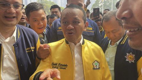 Ketua Umum DPP Partai Golkar, Bahlil Lahadalia, di acara perayaan ulang tahun ke-47 Angkatan Muda Pembaharuan Indonesia (AMPI), di Kantor DPP Golkar, Jakarta, Sabtu (28/6/2025). Foto: Fadhil Pramudya/kumparan