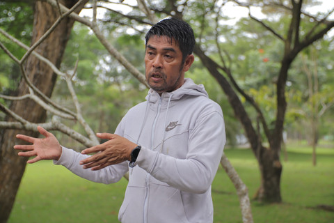 .Pelatih Sumsel United, Nil Maizar, saat memberikan arahan kepada timnya untuk menghadapi kompetisi Liga 2 musim 2025/2026Foto : Dok. Sumsel United