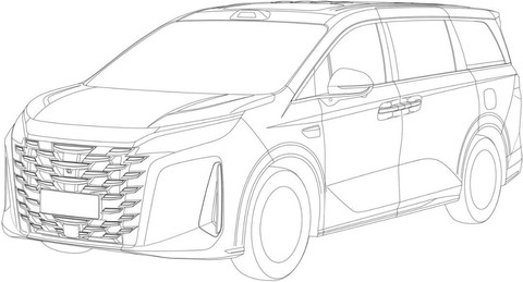 Visual paten yang diduga sebagai MPV BYD M9 di Indonesia. Foto: PDKI Kemenkumham RI