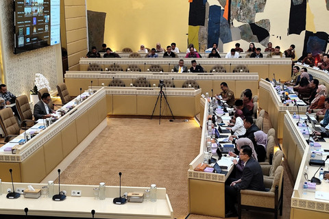 Rapat Komisi II DPR RI bersama Menteri PANRB Rini Widyantini, Kepala BKN Zudan Arif Fakrulloh, dan Dirjen Otonomi Daerah Kemendagri di Kompleks Parlemen Senayan, Jakarta pada Senin (30/6/2025). Foto: Luthfi Humam/kumparan