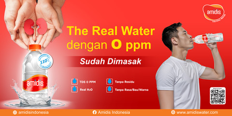 Amidis, air minum dalam kemasan yang sudah dimasak dan melalui proses distilasi. Foto: Amidis