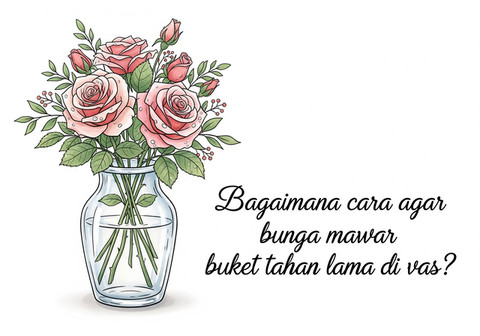 Ilustrasi Cara Merawat Bunga Mawar dari Buket