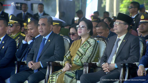 Ketua DPR RI Puan Maharani menghadiri upacara HUT Bhayangkara ke-79 di Monas, Jakarta, Selasa (1/7/2025). Foto: Youtube/Sekretariat Presiden