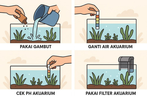 Ilustrasi Cara Menurunkan PH Aquascape.