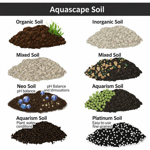 Jenis-jenis soil aquascape untuk pemula.
