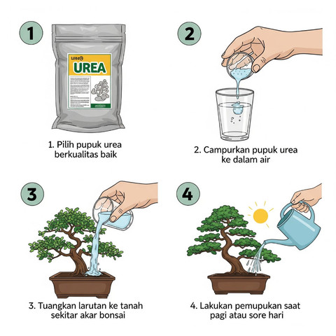 Ilustrasi manfaat pupuk urea untuk bonsai