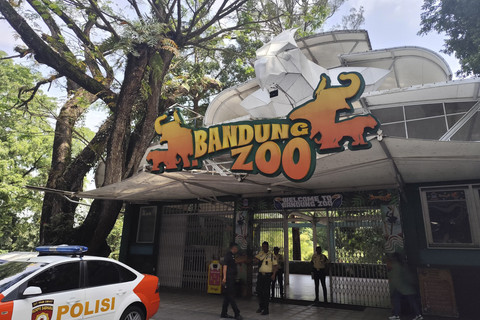Suasana Bandung Zoo yang ditutup sementara akibat adanya perbaikan internal manajemen, Kamis (3/7/2025). Foto: Alya Zahra/kumparan 